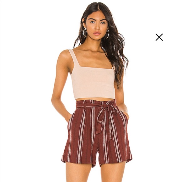 Sanctuary Pants - Sanctuary Inland Sashed Short in Henna Stripe NWT